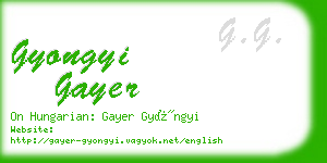 gyongyi gayer business card